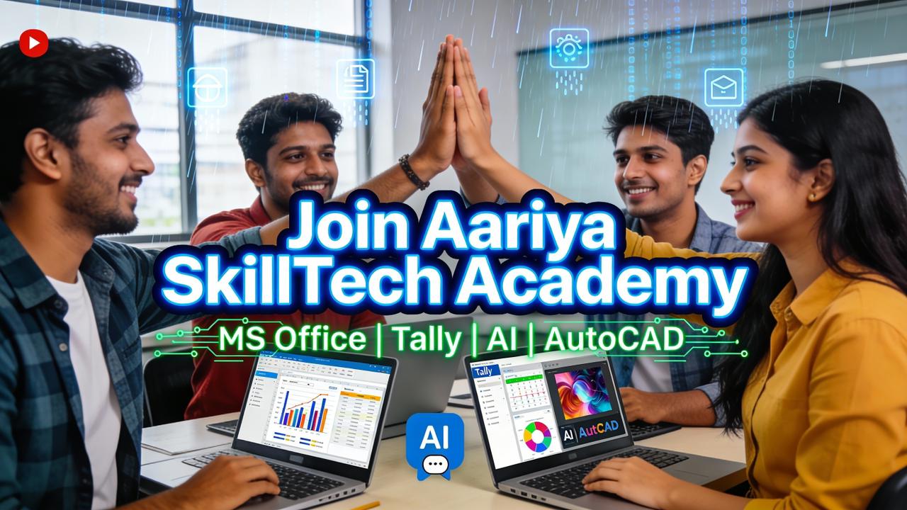 Join Aariya SkillTech Academy - MS Office, Tally, AI, AutoCAD